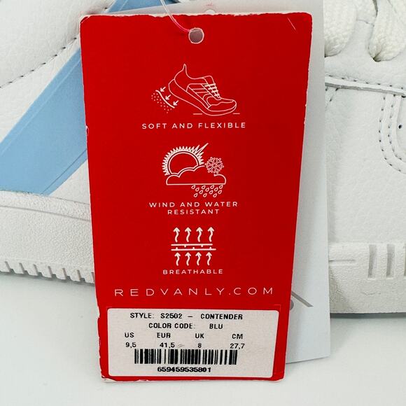 Redvanly Men's Contender Spikeless Waterproof Golf Shoes White/Sky Blue Size 9.5 - Picture 12 of 12
